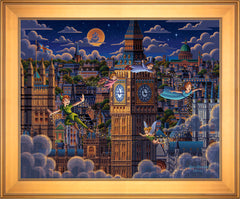 Peter Pan Learning to Fly Wall Art by Eric Dowdle Standard Number Canvas 24" x 30" Gallery Gold
