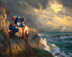Captain America Sentinel of Liberty Wall Art by Thomas Kinkade Studios Canvas Gallery Wrap 24" x 30" Unframed