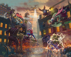Spider-Man vs. the Sinister Six Wall Art by Thomas Kinkade Studios Canvas Gallery Wrap 24" x 30" Unframed