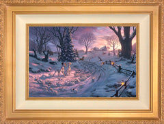 Disney 101 Dalmatians on the Run Wall Art by Thomas Kinkade Studios Standard Number Canvas 12" x 18" Antique Gold