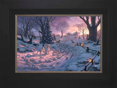 Disney 101 Dalmatians on the Run Wall Art by Thomas Kinkade Studios Standard Number Canvas 12" x 18" Modern Black