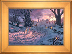 Disney 101 Dalmatians on the Run Wall Art by Thomas Kinkade Studios Standard Number Canvas 12" x 18" Gallery Gold