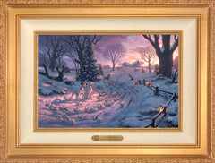Disney 101 Dalmatians on the Run Wall Art by Thomas Kinkade Studios Estate Edition Canvas 12" x 18" Antique Gold