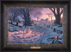 Disney 101 Dalmatians on the Run Wall Art by Thomas Kinkade Studios Estate Edition Canvas 12" x 18" Cabernet