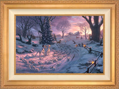 Disney 101 Dalmatians on the Run Wall Art by Thomas Kinkade Studios Standard Number Canvas 18" x 27" Antique Gold