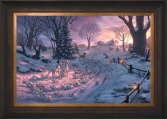 Disney 101 Dalmatians on the Run Wall Art by Thomas Kinkade Studios Standard Number Canvas 18" x 27" Estate Bronze