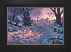 Disney 101 Dalmatians on the Run Wall Art by Thomas Kinkade Studios Standard Number Canvas 18" x 27" Modern Black