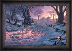 Disney 101 Dalmatians on the Run Wall Art by Thomas Kinkade Studios Standard Number Canvas 18" x 27" Cabernet