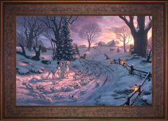 Disney 101 Dalmatians on the Run Wall Art by Thomas Kinkade Studios Standard Number Canvas 18" x 27" Gallery Bronze