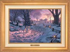 Disney 101 Dalmatians on the Run Wall Art by Thomas Kinkade Studios Estate Edition Canvas 18" x 27" Antique Gold