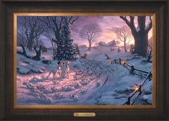 Disney 101 Dalmatians on the Run Wall Art by Thomas Kinkade Studios Estate Edition Canvas 18" x 27" Estate Bronze
