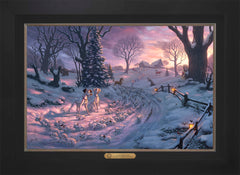 Disney 101 Dalmatians on the Run Wall Art by Thomas Kinkade Studios Estate Edition Canvas 18" x 27" Modern Black