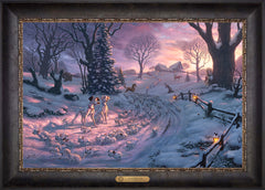 Disney 101 Dalmatians on the Run Wall Art by Thomas Kinkade Studios Estate Edition Canvas 18" x 27" Cabernet
