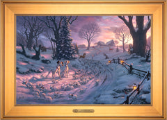 Disney 101 Dalmatians on the Run Wall Art by Thomas Kinkade Studios Estate Edition Canvas 18" x 27" Gallery Gold