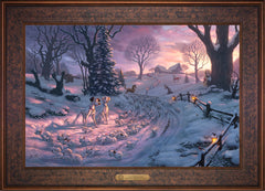Disney 101 Dalmatians on the Run Wall Art by Thomas Kinkade Studios Estate Edition Canvas 18" x 27" Gallery Bronze