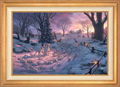 Disney 101 Dalmatians on the Run Wall Art by Thomas Kinkade Studios Standard Number Canvas 24" x 36" Antique Gold
