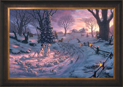 Disney 101 Dalmatians on the Run Wall Art by Thomas Kinkade Studios Standard Number Canvas 24" x 36" Estate Bronze