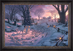 Disney 101 Dalmatians on the Run Wall Art by Thomas Kinkade Studios Standard Number Canvas 24" x 36" Cabernet
