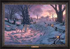 Disney 101 Dalmatians on the Run Wall Art by Thomas Kinkade Studios Estate Edition Canvas 24" x 36" Cabernet