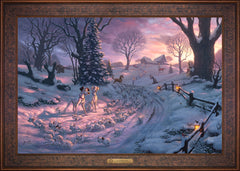 Disney 101 Dalmatians on the Run Wall Art by Thomas Kinkade Studios Estate Edition Canvas 24" x 36" Gallery Bronze