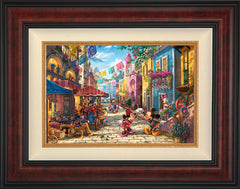 Disney Mickey and Minnie in Mexico Wall Art by Thomas Kinkade Studios Standard Number Canvas 12" x 18" Gallery Burl