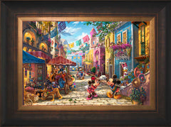 Disney Mickey and Minnie in Mexico Wall Art by Thomas Kinkade Studios Standard Number Canvas 12" x 18" Estate Bronze
