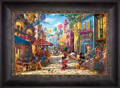 Disney Mickey and Minnie in Mexico Wall Art by Thomas Kinkade Studios Standard Number Canvas 12" x 18" Cabernet