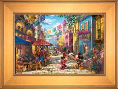 Disney Mickey and Minnie in Mexico Wall Art by Thomas Kinkade Studios Standard Number Canvas 12" x 18" Gallery Gold