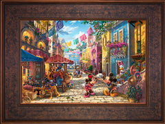Disney Mickey and Minnie in Mexico Wall Art by Thomas Kinkade Studios Standard Number Canvas 12" x 18" Gallery Bronze