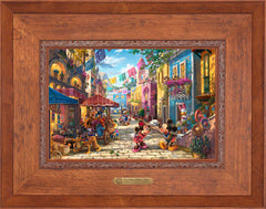 Disney Mickey and Minnie in Mexico Wall Art by Thomas Kinkade Studios Estate Edition Canvas 12" x 18" Rustic Andalucian