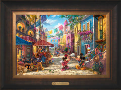 Disney Mickey and Minnie in Mexico Wall Art by Thomas Kinkade Studios Estate Edition Canvas 12" x 18" Estate Bronze