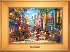 Disney Mickey and Minnie in Mexico Wall Art by Thomas Kinkade Studios Estate Edition Canvas 12" x 18" Gallery Gold