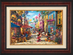 Disney Mickey and Minnie in Mexico Wall Art by Thomas Kinkade Studios Standard Number Canvas 18" x 27" Gallery Burl