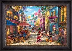 Disney Mickey and Minnie in Mexico Wall Art by Thomas Kinkade Studios Standard Number Canvas 18" x 27" Cabernet