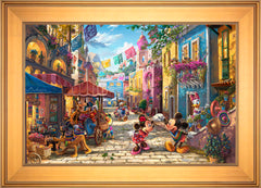 Disney Mickey and Minnie in Mexico Wall Art by Thomas Kinkade Studios Standard Number Canvas 18" x 27" Gallery Gold