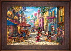 Disney Mickey and Minnie in Mexico Wall Art by Thomas Kinkade Studios Standard Number Canvas 18" x 27" Gallery Bronze