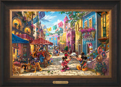 Disney Mickey and Minnie in Mexico Wall Art by Thomas Kinkade Studios Estate Edition Canvas 18" x 27" Estate Bronze