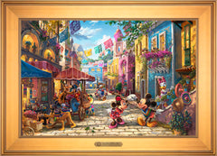Disney Mickey and Minnie in Mexico Wall Art by Thomas Kinkade Studios Estate Edition Canvas 18" x 27" Gallery Gold