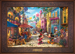 Disney Mickey and Minnie in Mexico Wall Art by Thomas Kinkade Studios Estate Edition Canvas 18" x 27" Gallery Bronze
