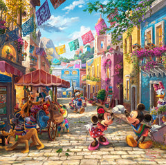 Disney Mickey and Minnie in Mexico Wall Art by Thomas Kinkade Studios Canvas Gallery Wrap 14" x 14" Unframed