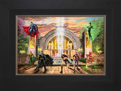 Hall of Justice Wall Art by Thomas Kinkade Studios Standard Number Canvas 12" x 18" Modern Black