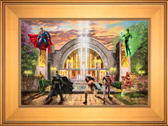 Hall of Justice Wall Art by Thomas Kinkade Studios Standard Number Canvas 12" x 18" Gallery Gold