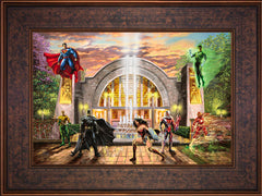 Hall of Justice Wall Art by Thomas Kinkade Studios Standard Number Canvas 12" x 18" Gallery Bronze