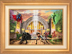 Hall of Justice Wall Art by Thomas Kinkade Studios Standard Number Canvas 18" x 27" Antique Gold