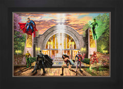 Hall of Justice Wall Art by Thomas Kinkade Studios Standard Number Canvas 18" x 27" Modern Black