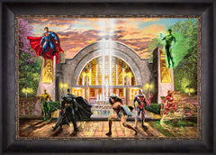 Hall of Justice Wall Art by Thomas Kinkade Studios Standard Number Canvas 18" x 27" Cabernet