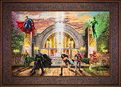 Hall of Justice Wall Art by Thomas Kinkade Studios Standard Number Canvas 18" x 27" Gallery Bronze