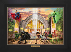 Hall of Justice Wall Art by Thomas Kinkade Studios Estate Edition Canvas 18" x 27" Modern Black