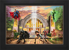 Hall of Justice Wall Art by Thomas Kinkade Studios Standard Number Canvas 24" x 36" Modern Black