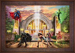 Hall of Justice Wall Art by Thomas Kinkade Studios Standard Number Canvas 24" x 36" Gallery Bronze